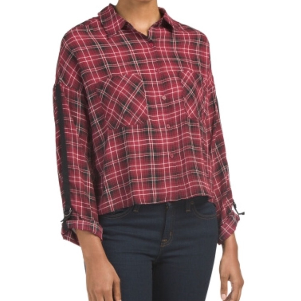 Plaid boxy top